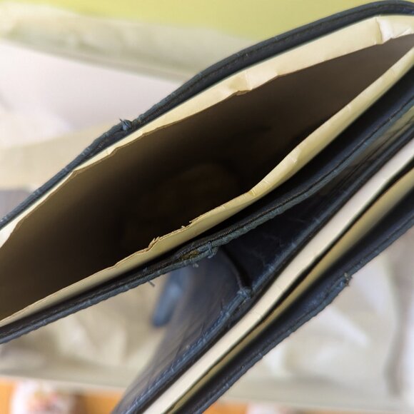 GUESS Faux Croc Leather Knee High Boots Cobalt Blue Sz6 - Picture 9 of 13